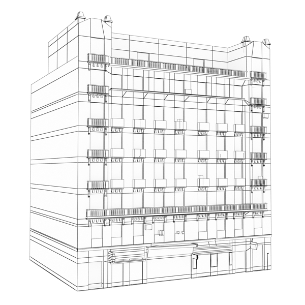 Building Collection 65-68 Low-poly 3D model_18