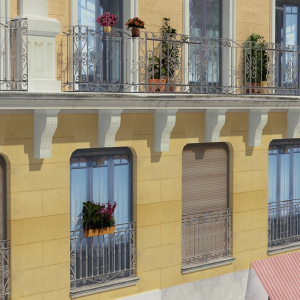 Building Collection 65-68 Low-poly 3D model_28