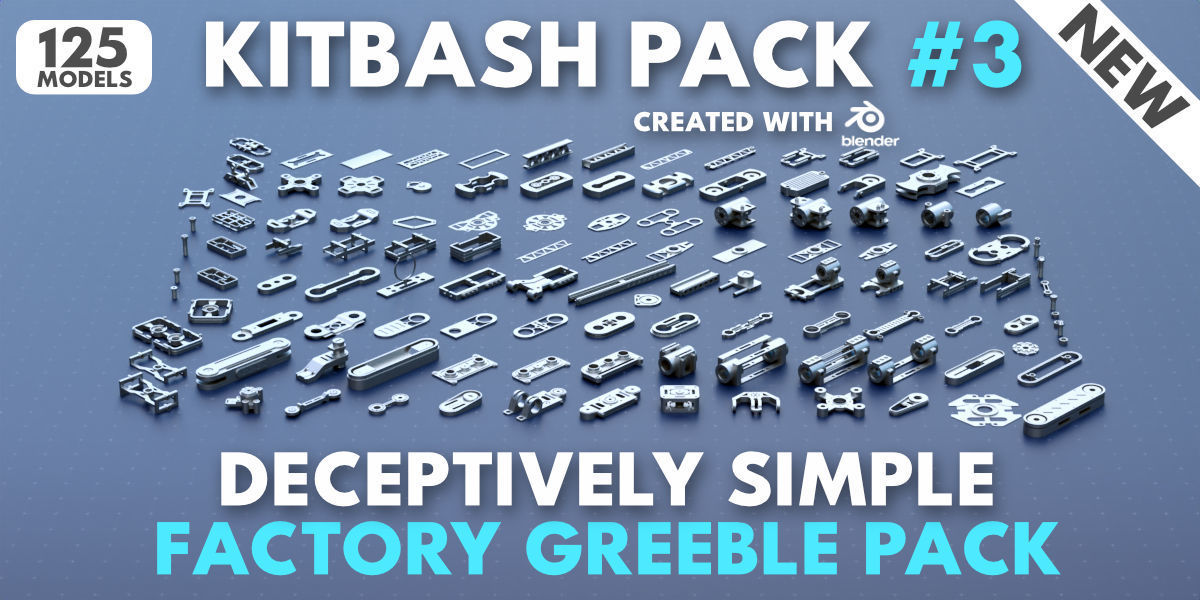 Factory Greeble Kitbash Master Bundle 1200 Models 3D model_3