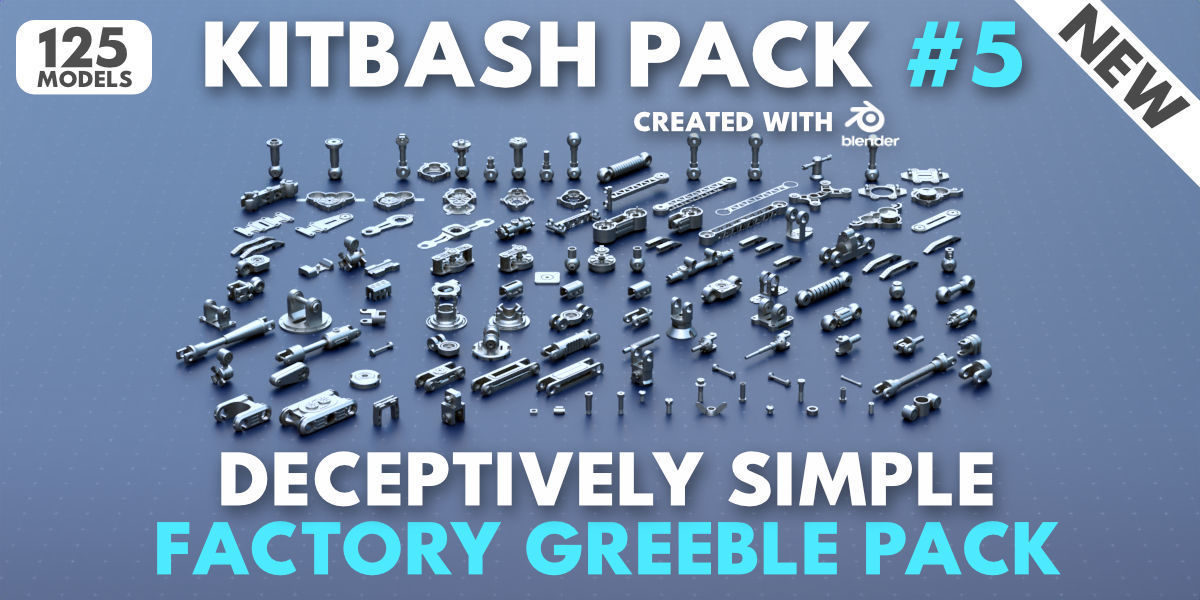 Factory Greeble Kitbash Master Bundle 1200 Models 3D model_5