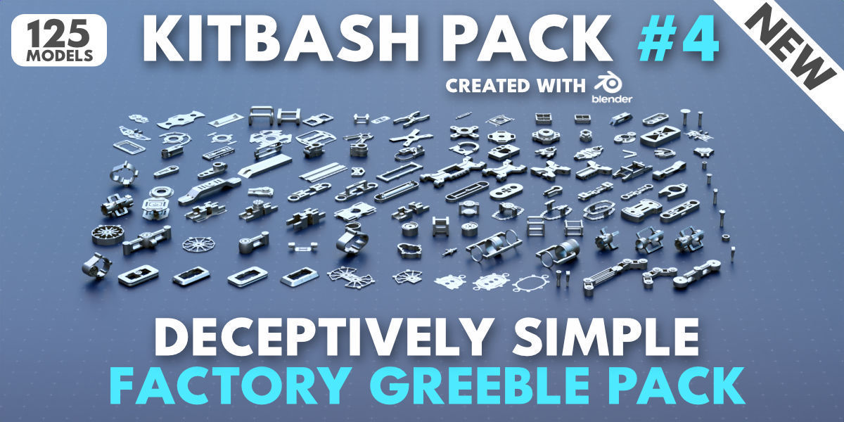 Factory Greeble Kitbash Master Bundle 1200 Models 3D model_4