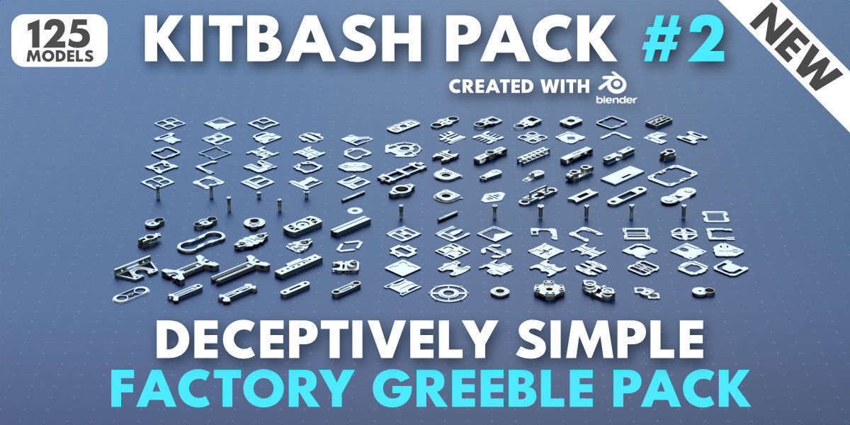 Factory Greeble Kitbash Master Bundle 1200 Models 3D model_2