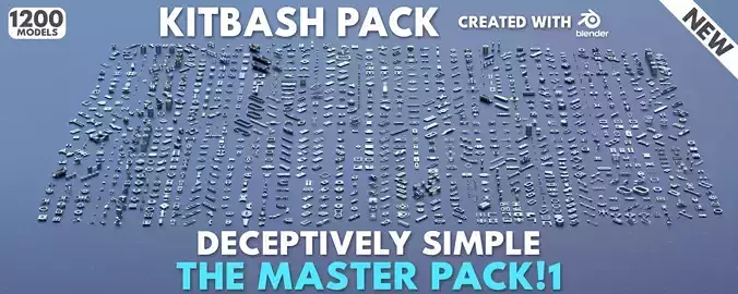 Factory Greeble Kitbash Master Bundle 1200 Models 3D model