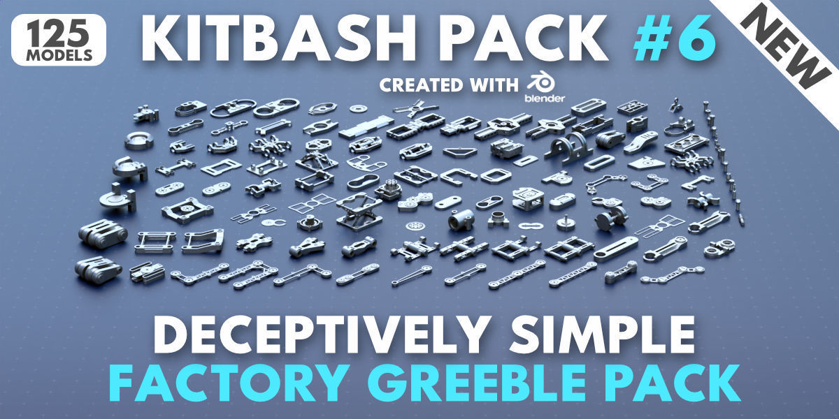 Factory Greeble Kitbash Master Bundle 1200 Models 3D model_6