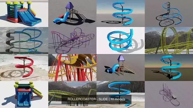 ROLLERCOASTER - SLIDE 3D Model Collection