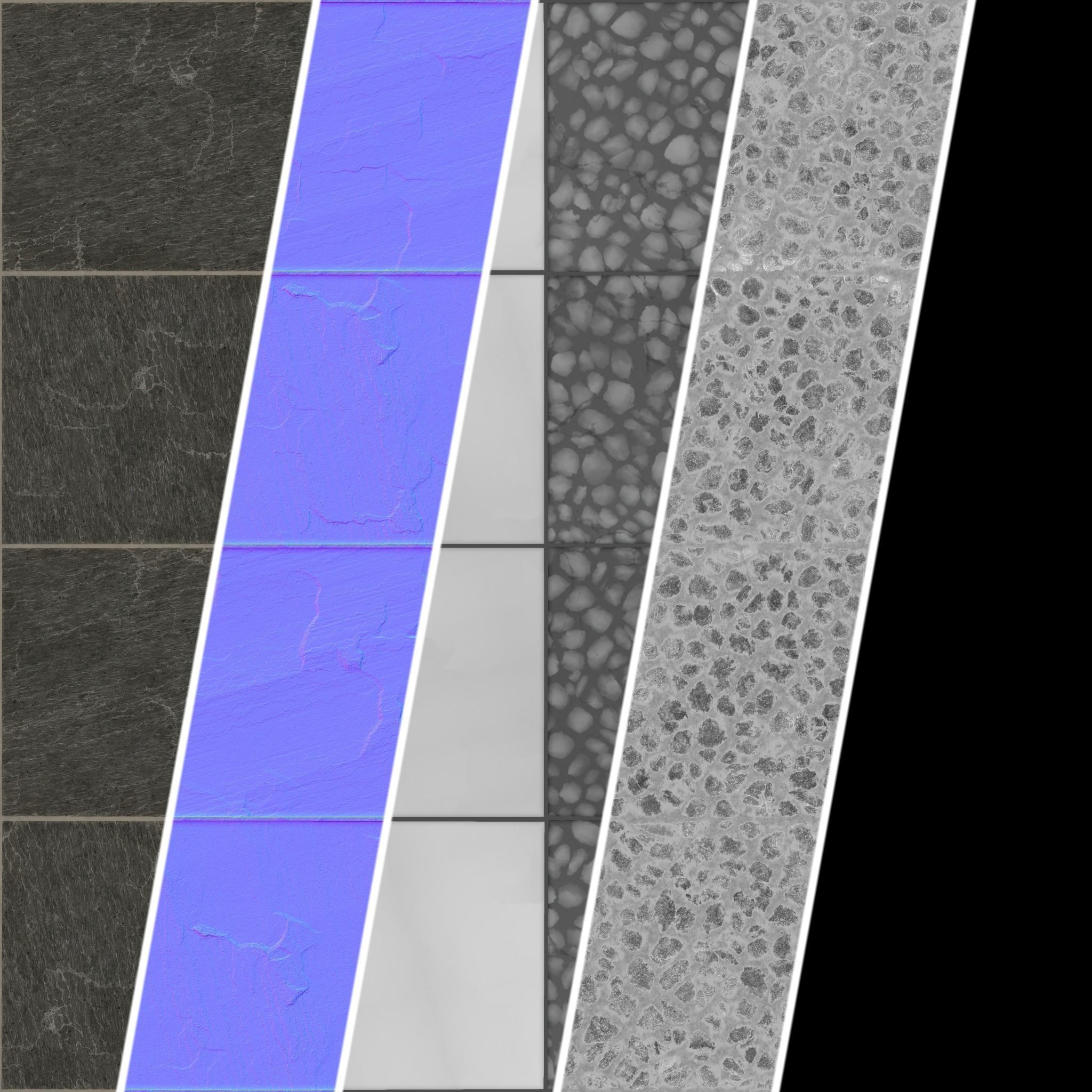 Tile Materials 38- Slate Stone Tiling By Gravel Sbsar Pbr 4k Texture_2