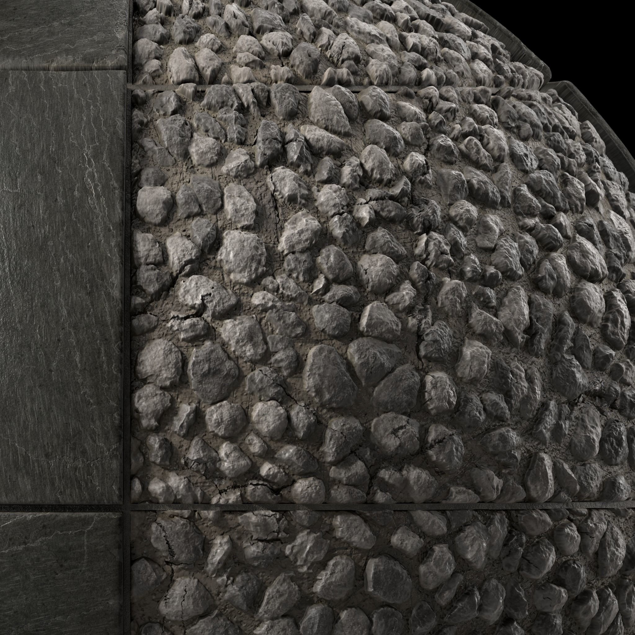 Tile Materials 38- Slate Stone Tiling By Gravel Sbsar Pbr 4k Texture_1