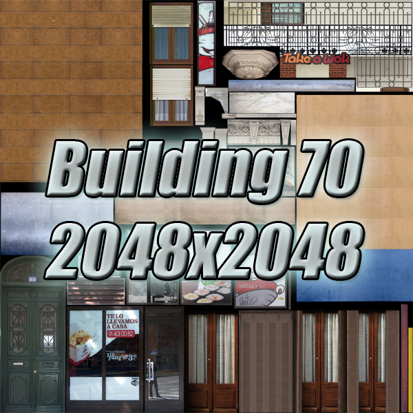 Building Collection 69-72 Low-poly 3D model_28