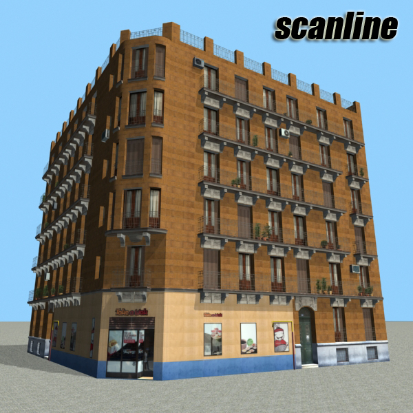 Building Collection 69-72 Low-poly 3D model_27
