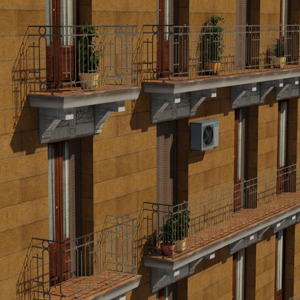 Building Collection 69-72 Low-poly 3D model_24