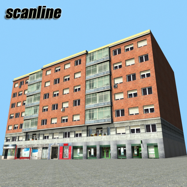 Building Collection 69-72 Low-poly 3D model_61