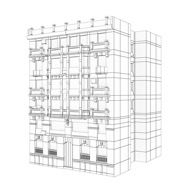 Building Collection 69-72 Low-poly 3D model_15