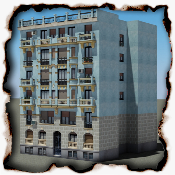 Building Collection 69-72 Low-poly 3D model_4