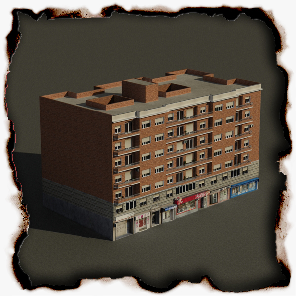 Building Collection 69-72 Low-poly 3D model_33