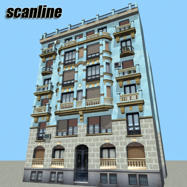 Building Collection 69-72 Low-poly 3D model_12