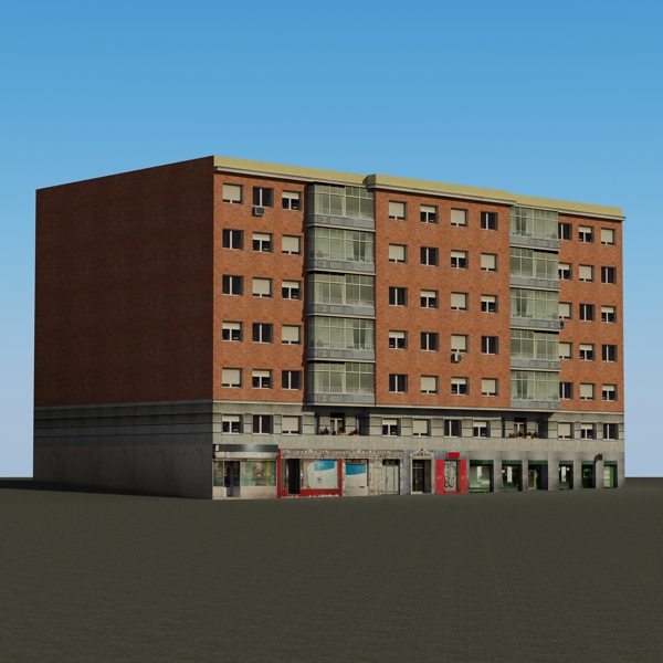 Building Collection 69-72 Low-poly 3D model_51
