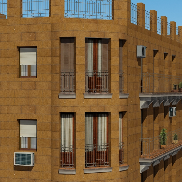 Building Collection 69-72 Low-poly 3D model_25