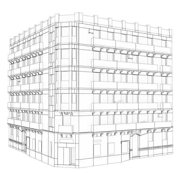 Building Collection 69-72 Low-poly 3D model_30