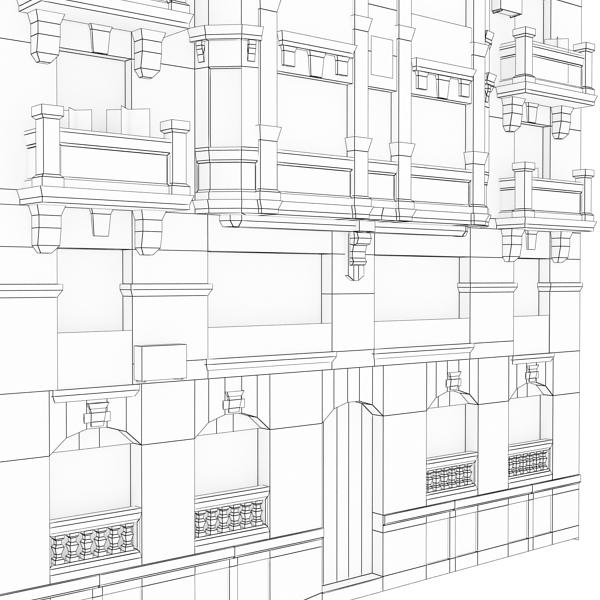 Building Collection 69-72 Low-poly 3D model_17