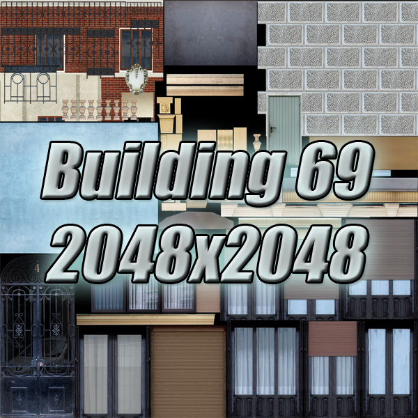 Building Collection 69-72 Low-poly 3D model_14