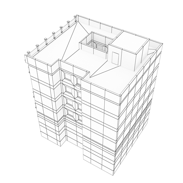 Building Collection 69-72 Low-poly 3D model_16