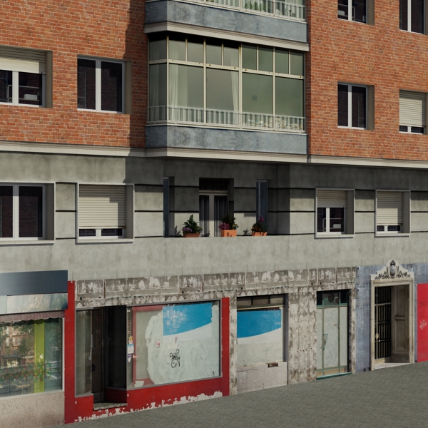 Building Collection 69-72 Low-poly 3D model_53