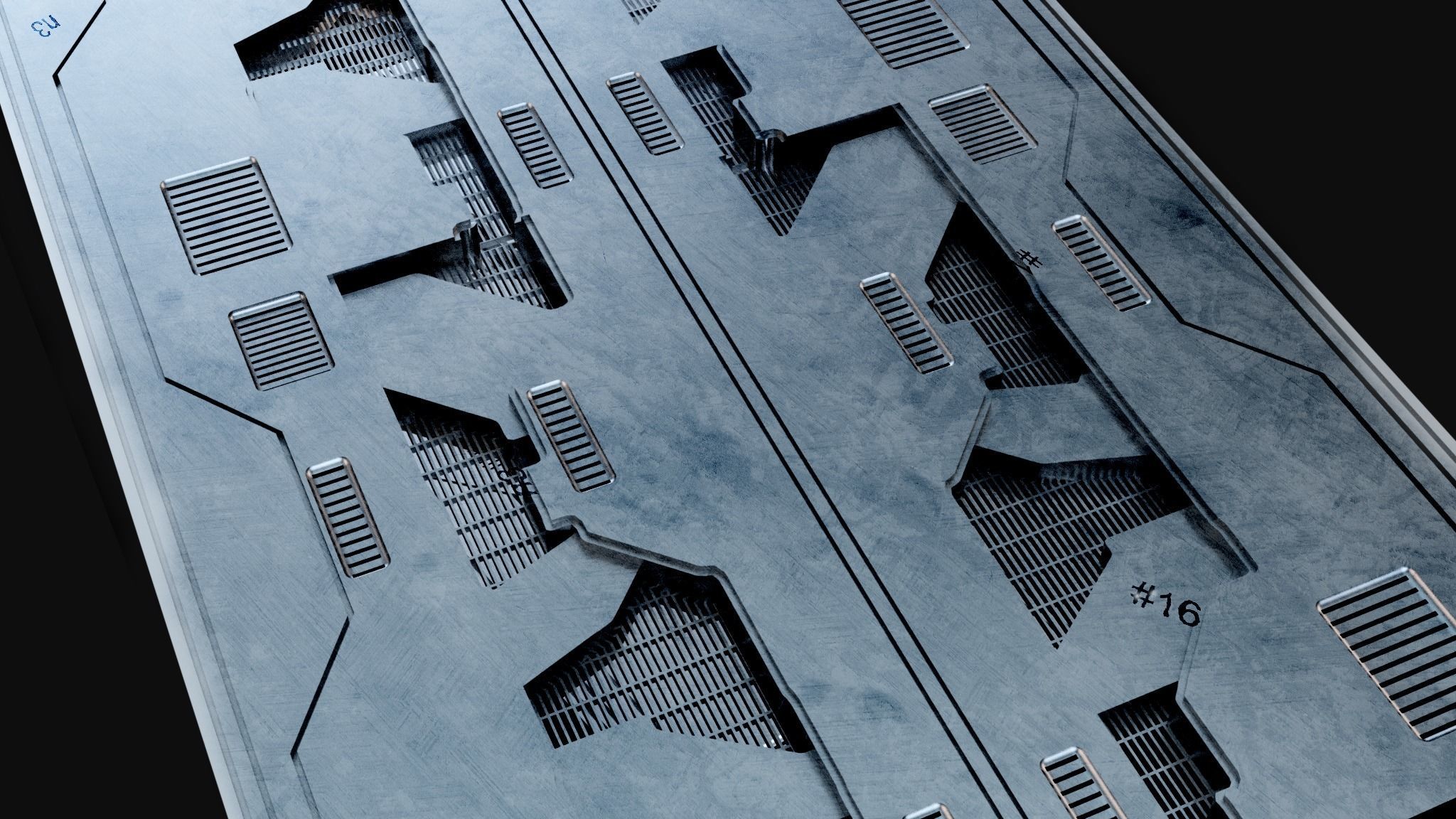 Sci fi Panel Floor 3D model_1