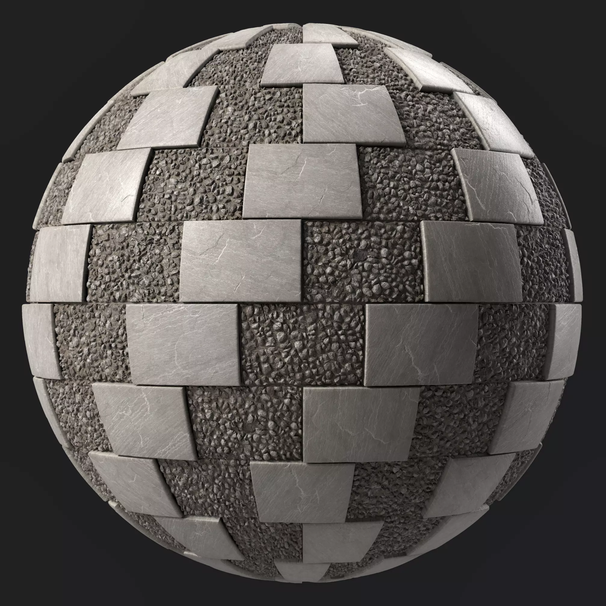 Tile Materials 39- Slate Stone Tiling By Gravel Sbsar Pbr 4k Texture_0