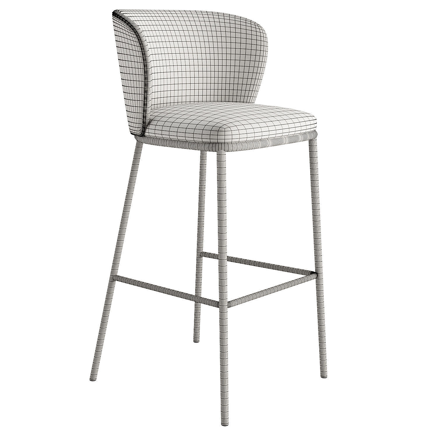 Ciselia Bar Chair 3D model_3