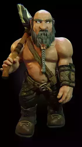 Dwarf Champion DnD Miniature Tabletop RPG