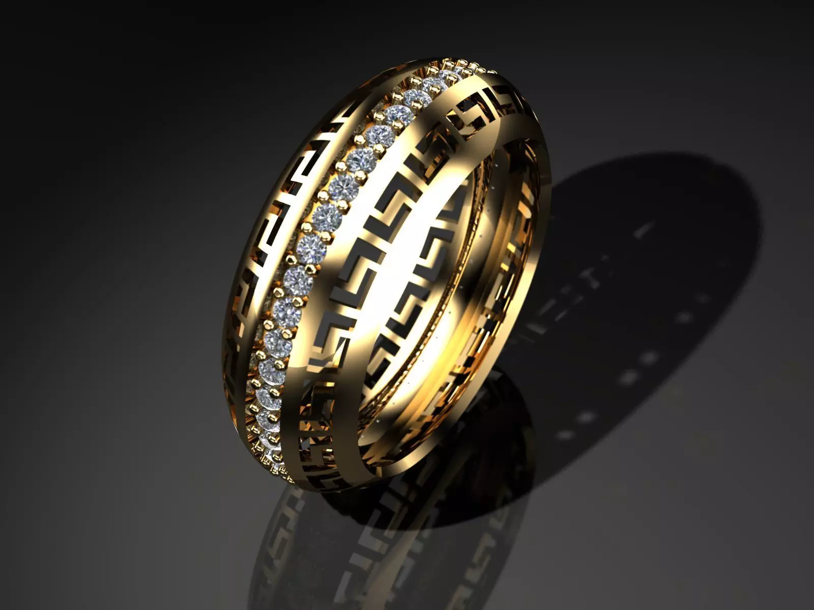 virzace ring with stones 3D print model_0