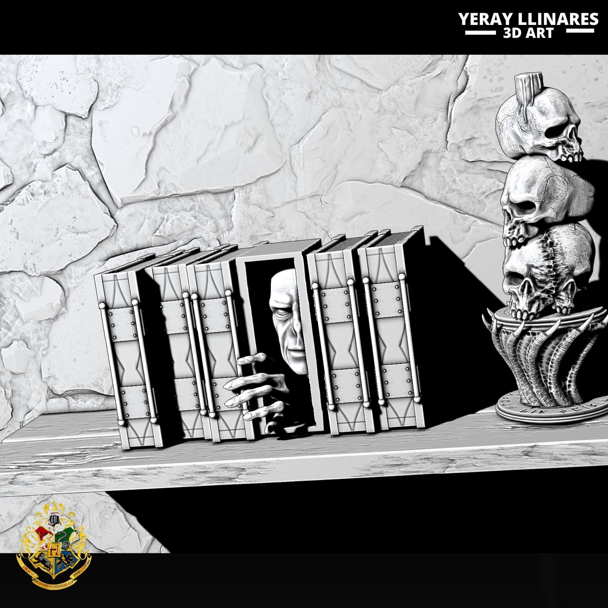BOOK NOOK VOLDEMORT DE HARRY POTTER UNIVERSE 3D print model_6