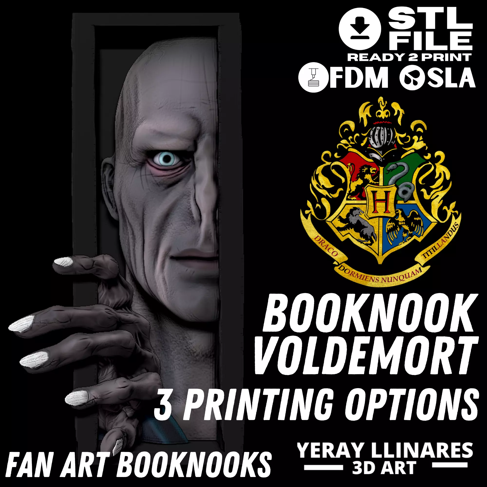 BOOK NOOK VOLDEMORT DE HARRY POTTER UNIVERSE 3D print model_0