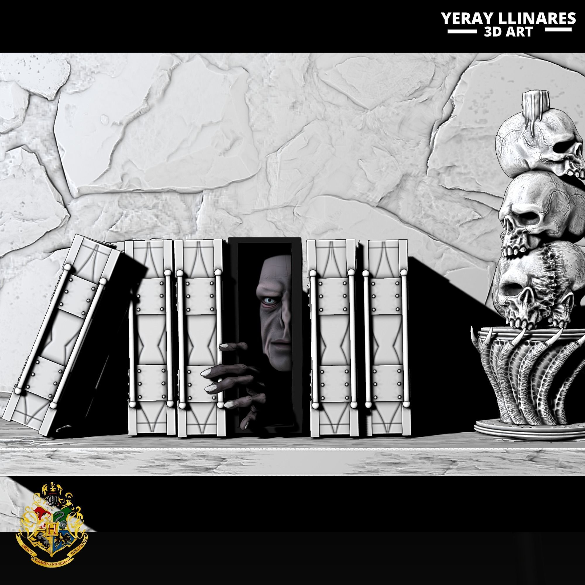 BOOK NOOK VOLDEMORT DE HARRY POTTER UNIVERSE 3D print model_4