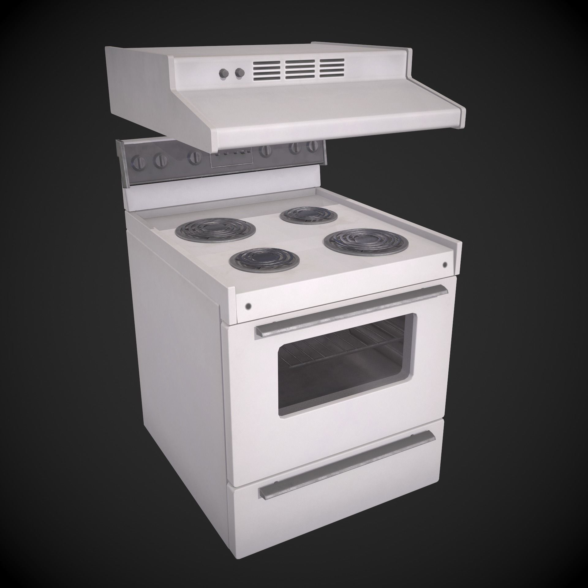 Range Oven Low-poly 3D model_10
