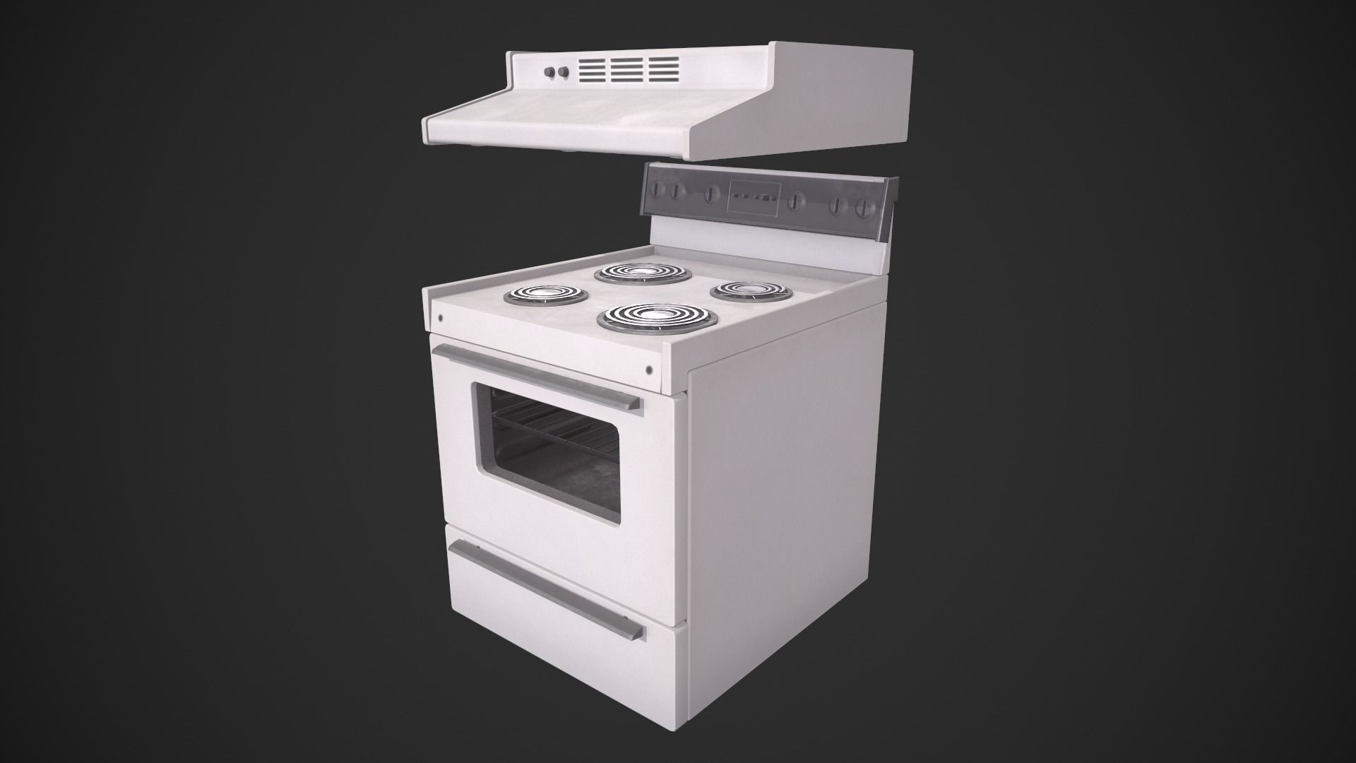 Range Oven Low-poly 3D model_2