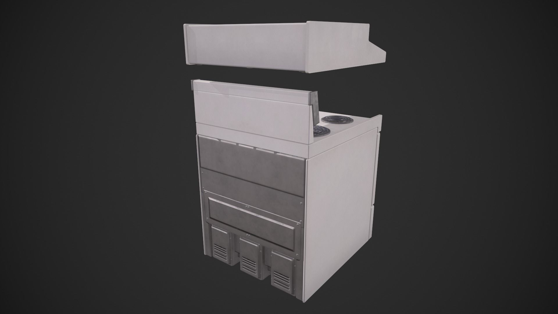 Range Oven Low-poly 3D model_6