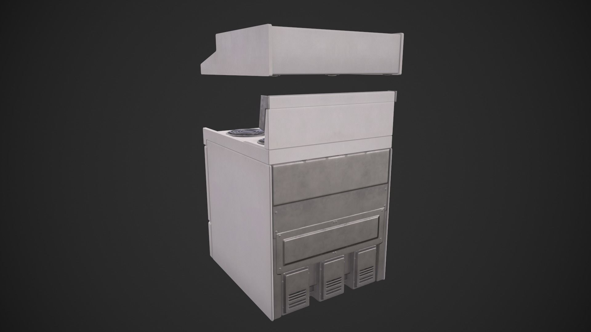 Range Oven Low-poly 3D model_4