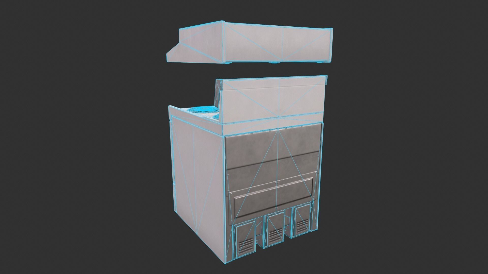 Range Oven Low-poly 3D model_5