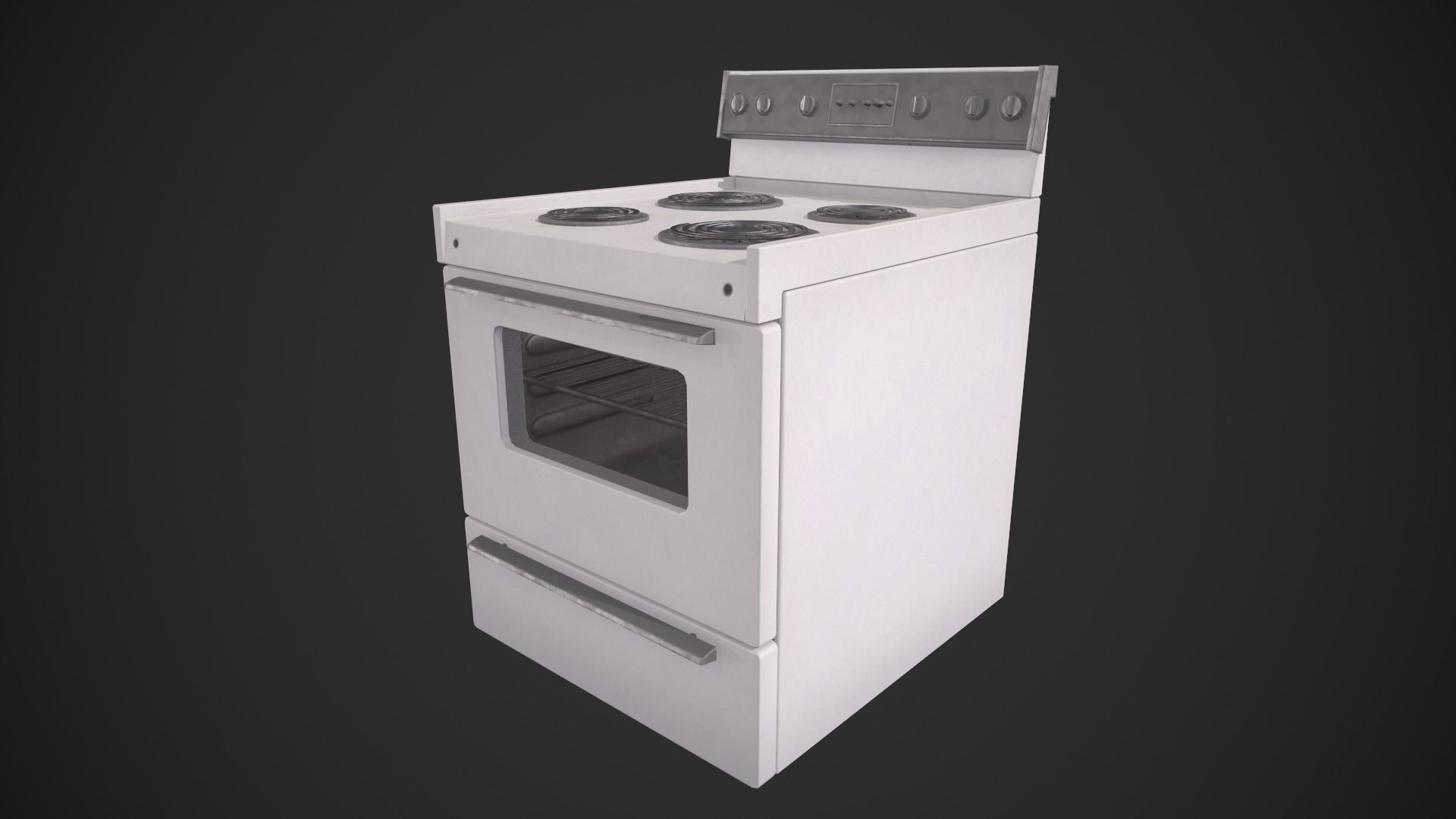 Range Oven Low-poly 3D model_8