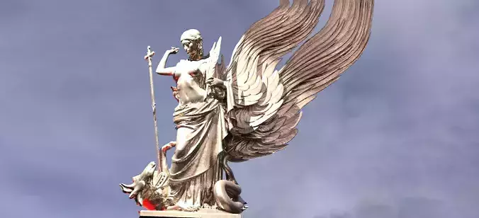 Angel slaying Dragon Sculpture 4