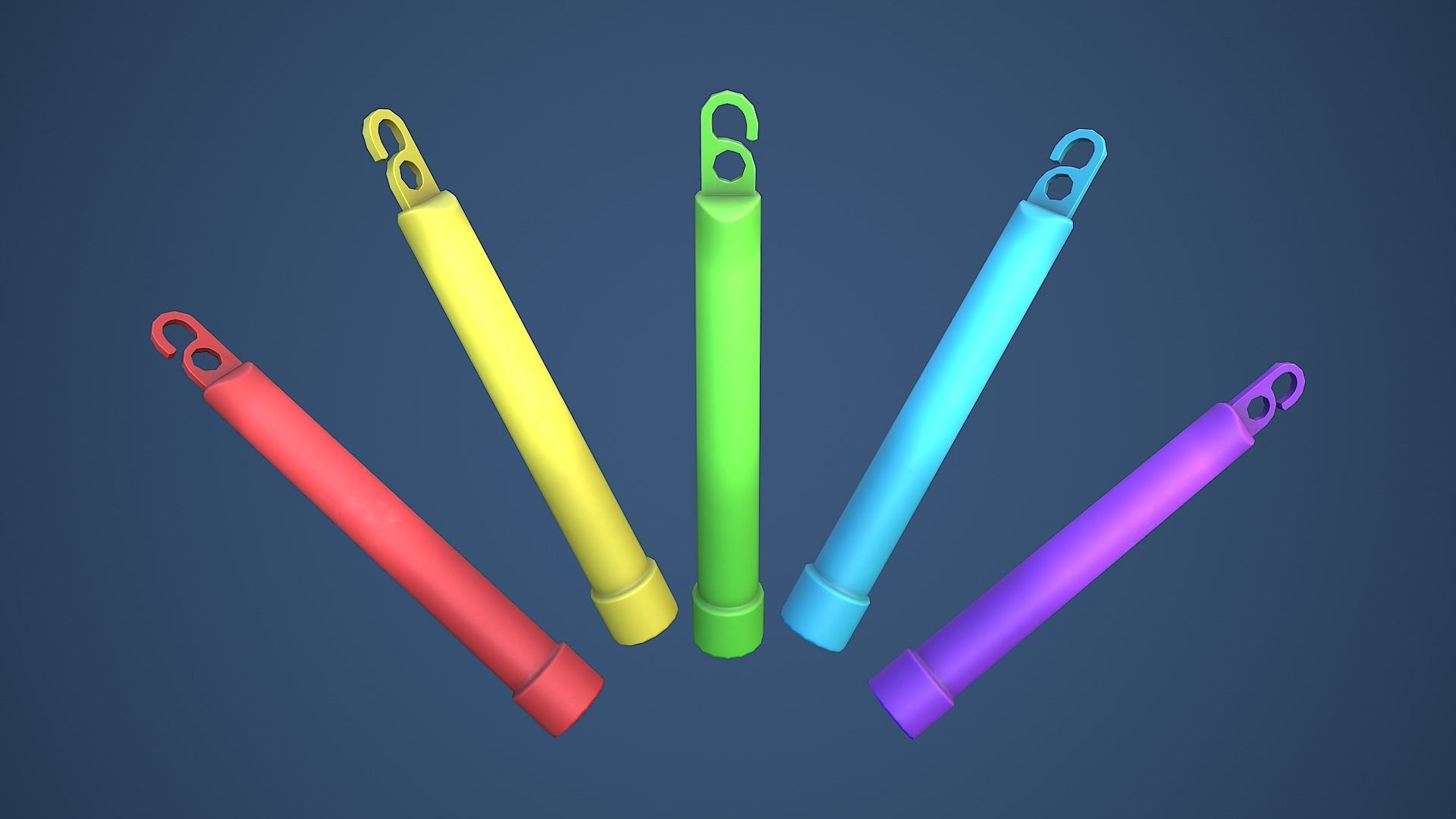 Stylized Glow Stick Low-poly 3D model_3