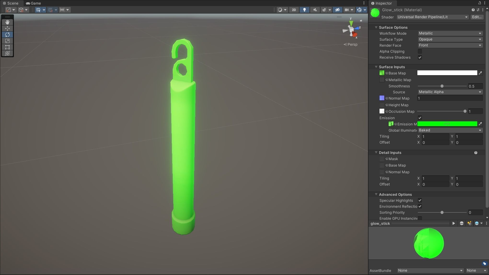 Stylized Glow Stick Low-poly 3D model_13
