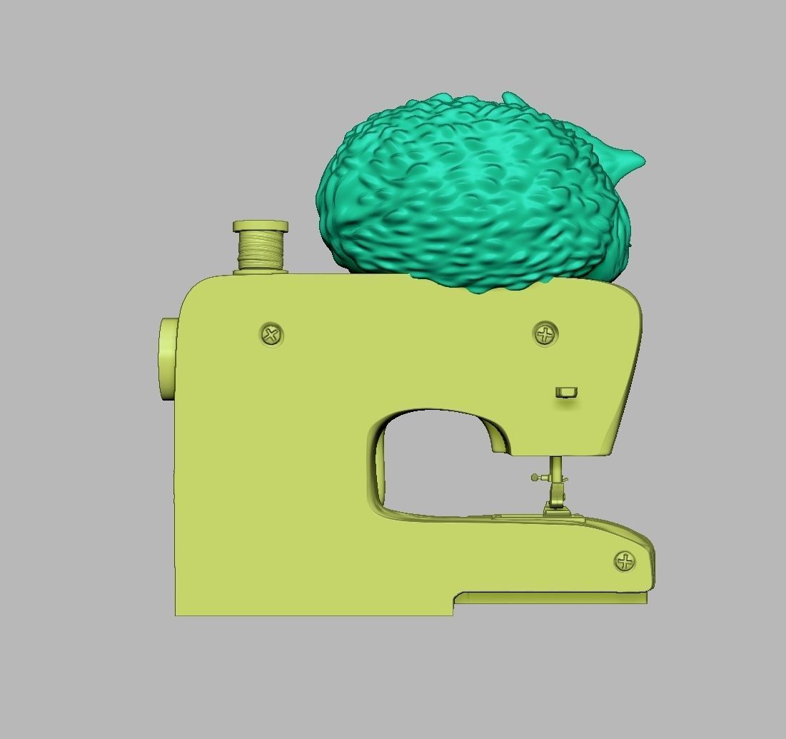 SEWING MACHINE AND KITTY - Original Art  3D print model_6