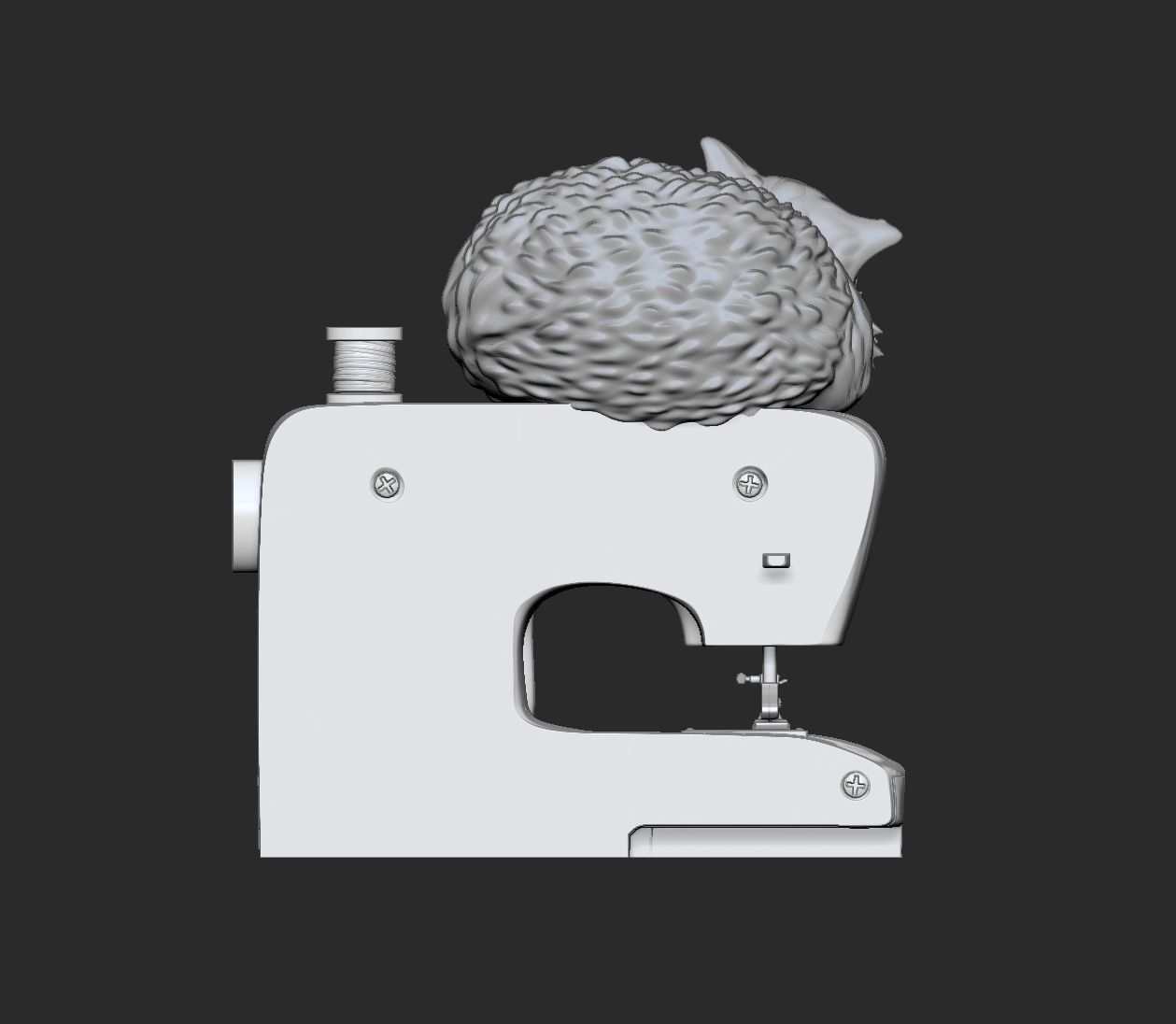 SEWING MACHINE AND KITTY - Original Art  3D print model_3