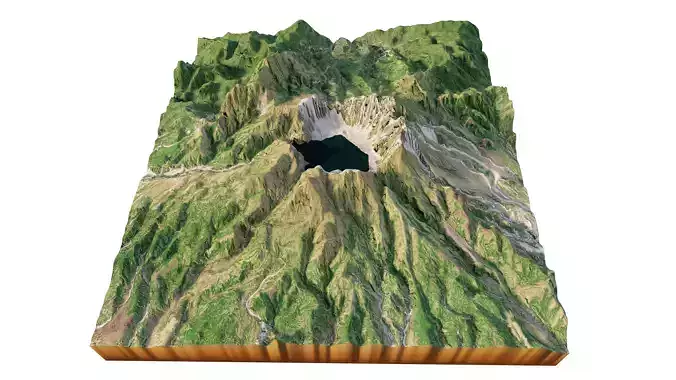 Mount Pinatubo 3d model terrain