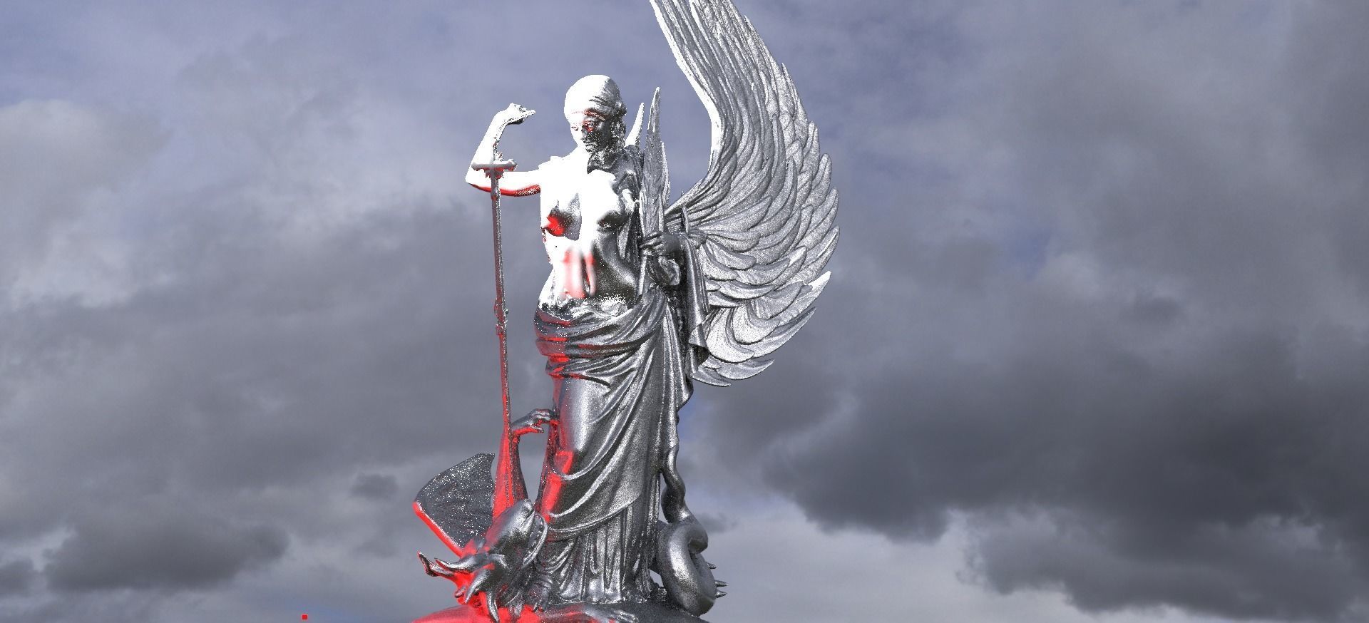 Medieval Angel slaying Dragon Collection 1 3D model_7