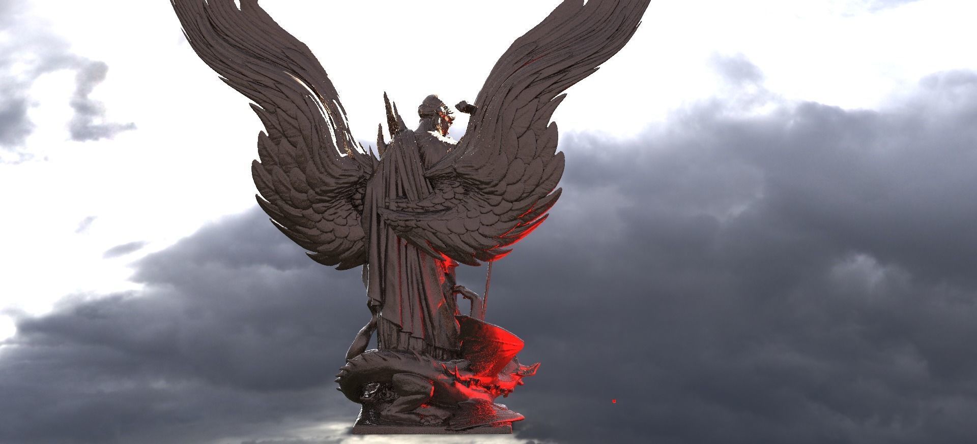 Medieval Angel slaying Dragon Collection 1 3D model_11