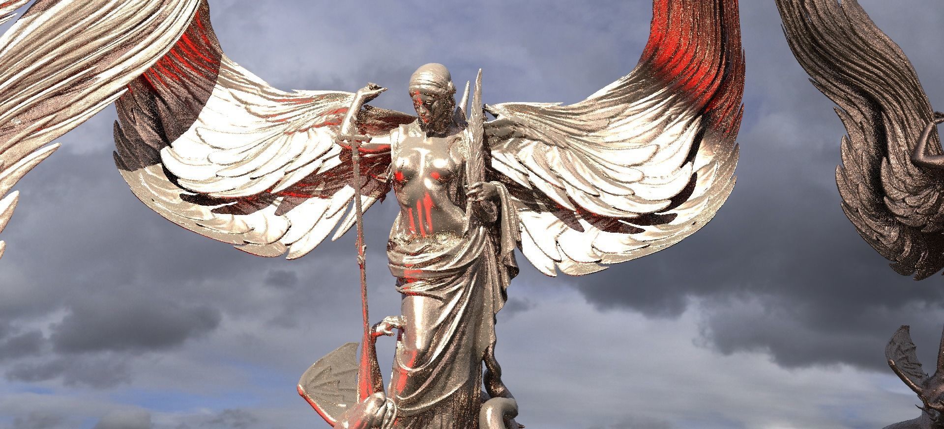 Medieval Angel slaying Dragon Collection 1 3D model_1
