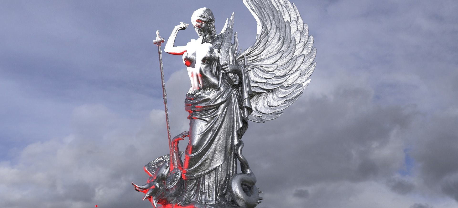 Medieval Angel slaying Dragon Collection 1 3D model_8